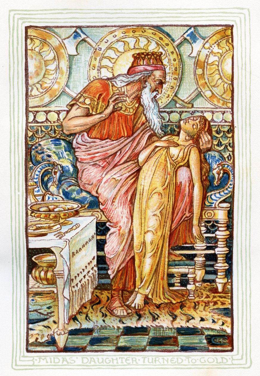 La hija de Midas convertida en oro de Walter Crane