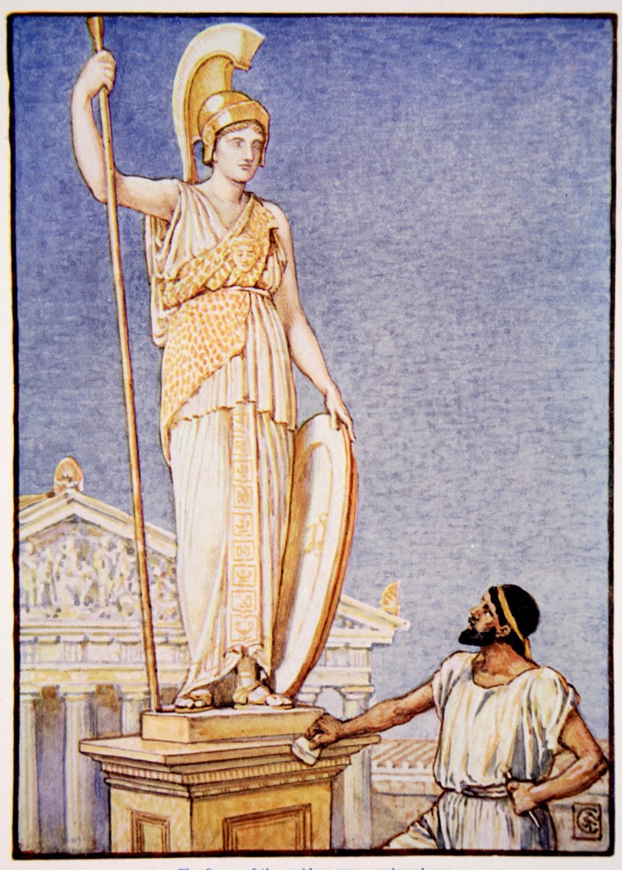 La figura de la diosa era colosal, ilustración de 