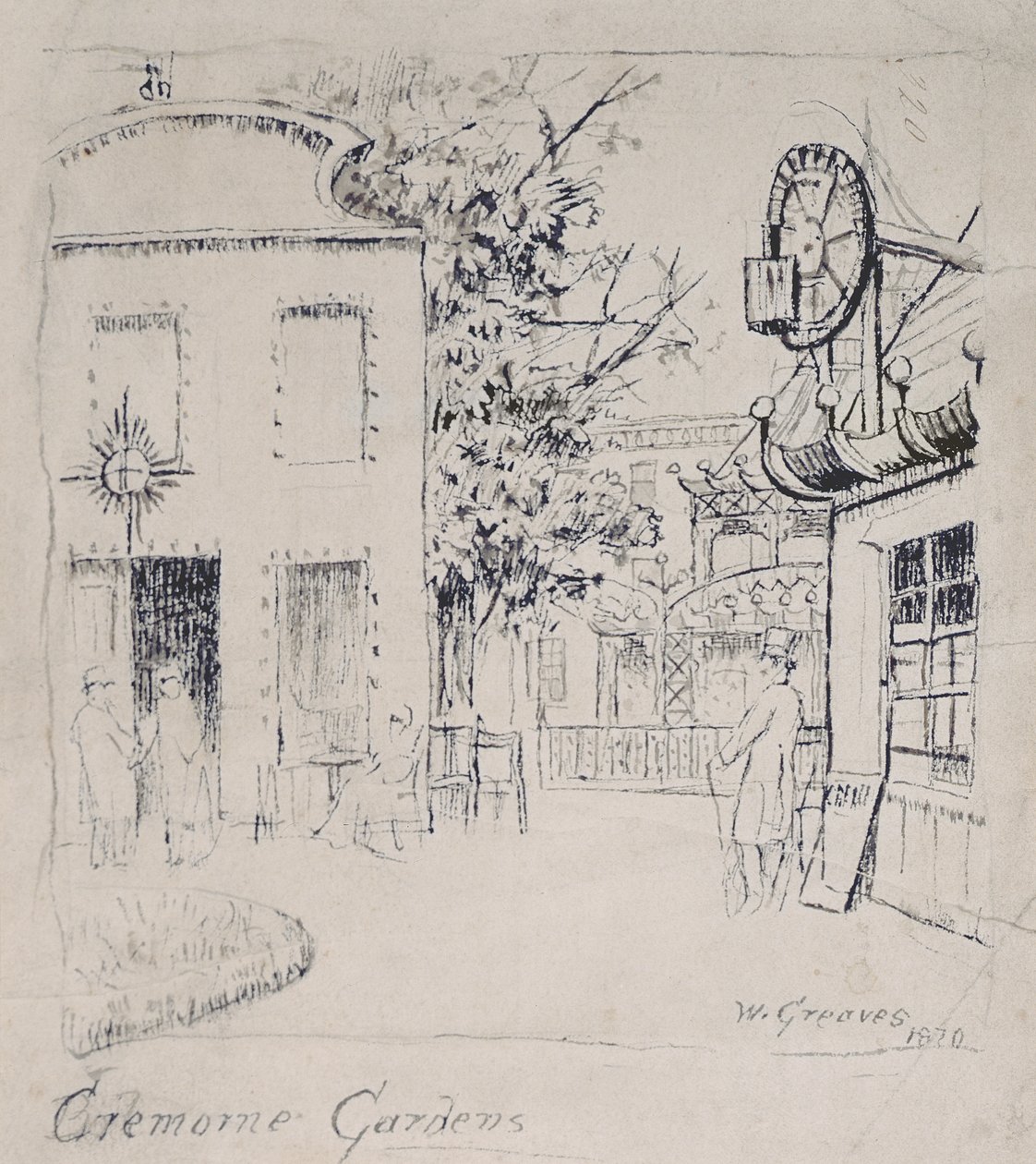 James McNeill Whistler en los Jardines Cremorne, Chelsea, 1869 de Walter Greaves