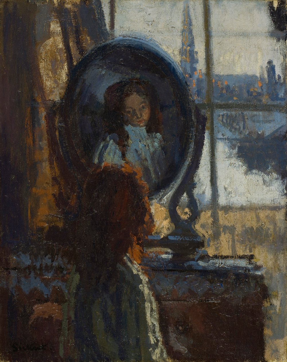 Niña en un espejo, pequeña Rachel, 1907 de Walter Richard Sickert