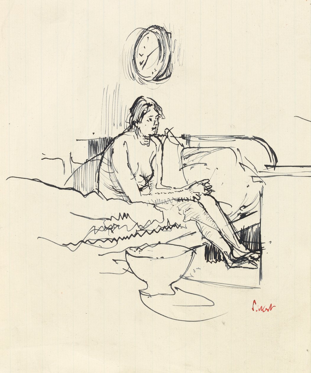 Niña sentada en una cama de Walter Richard Sickert