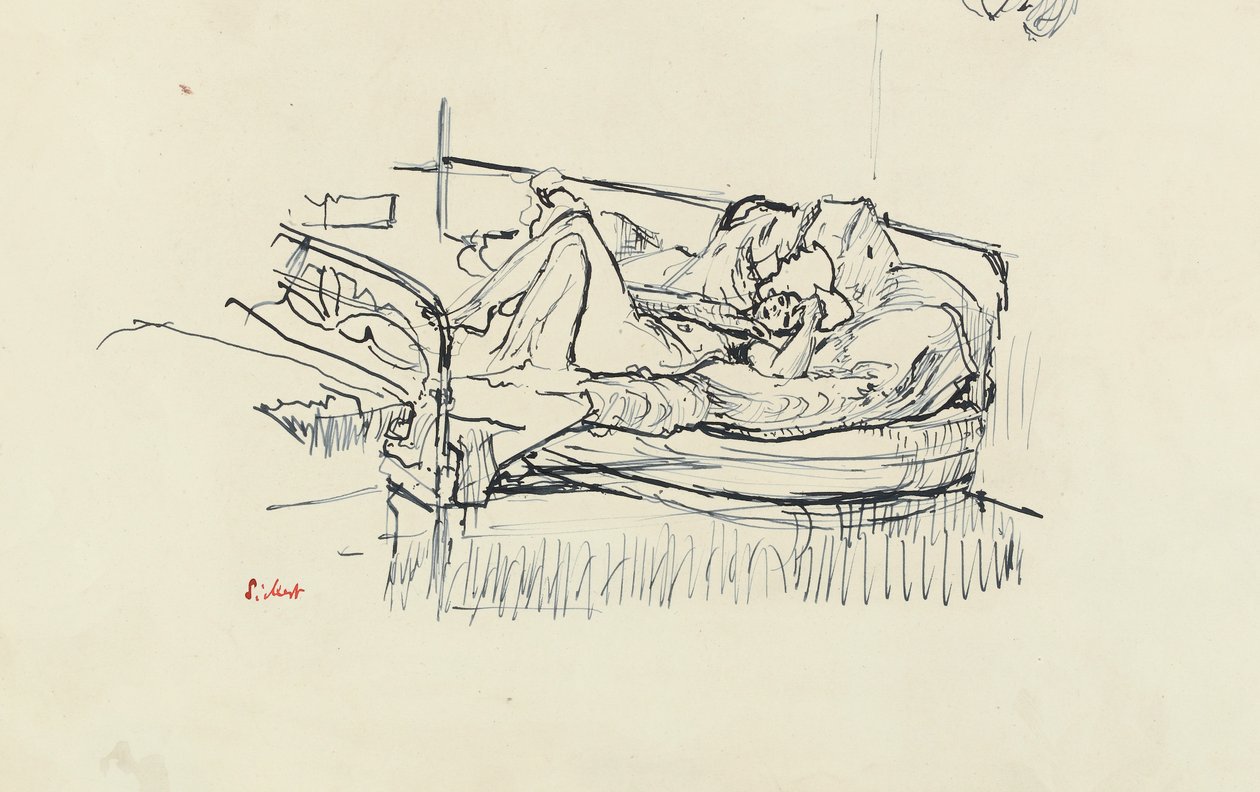 Desnudo acostado en una cama de Walter Richard Sickert