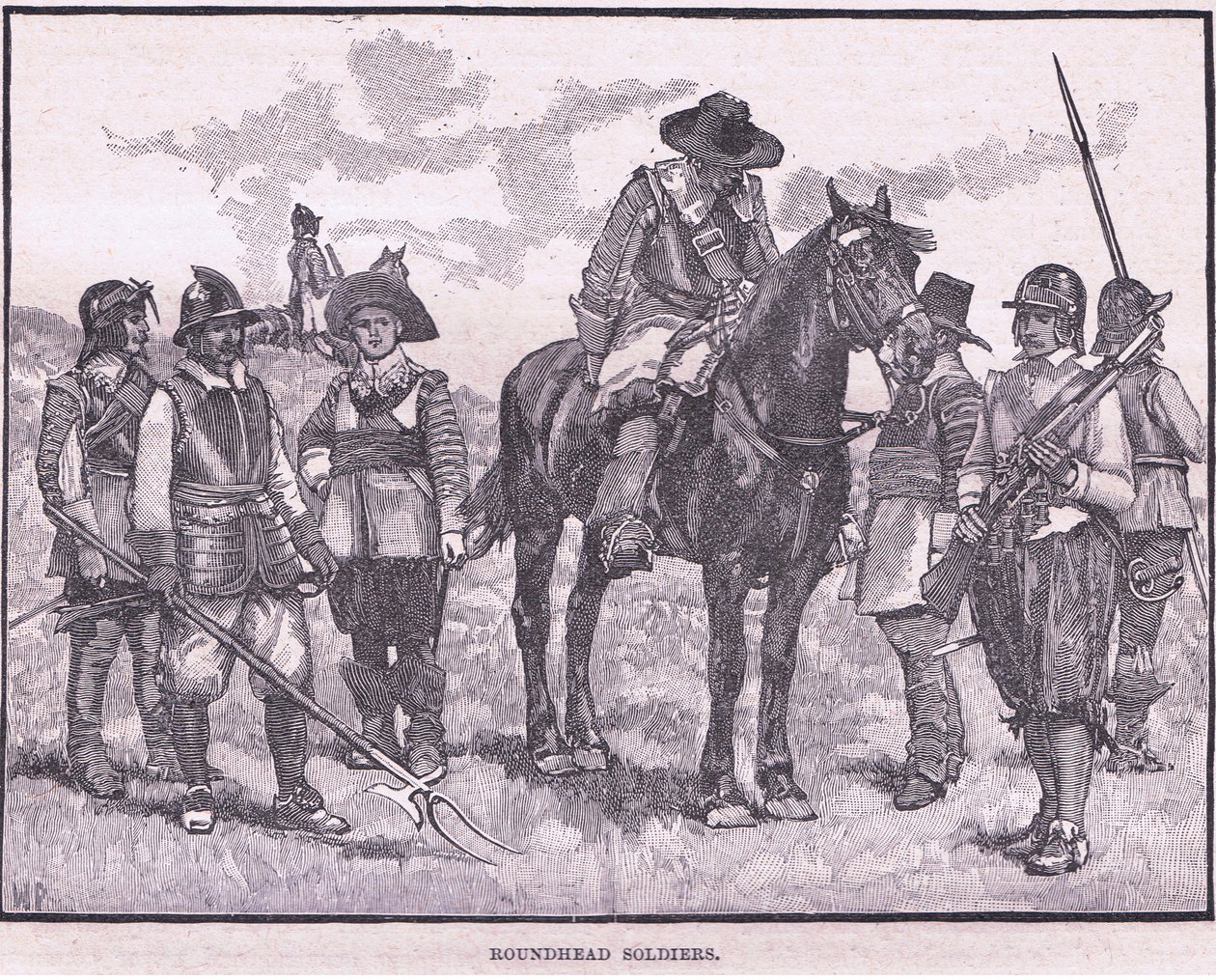 Soldados de cabeza redonda, 1645 d.C. de Walter Stanley Paget