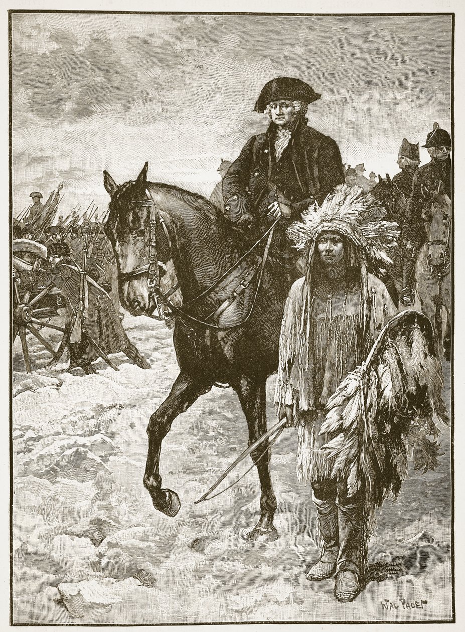Washington cruzando el Delaware, 1776, ilustración de 