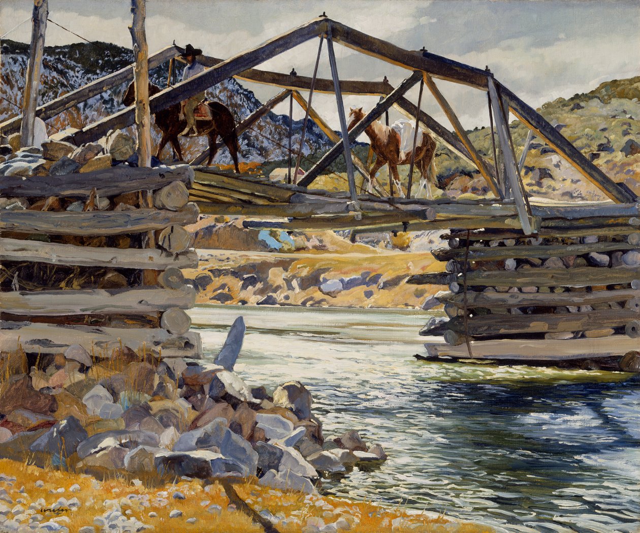 Cruzando el Río Grande, c.1914-31 de Walter Ufer
