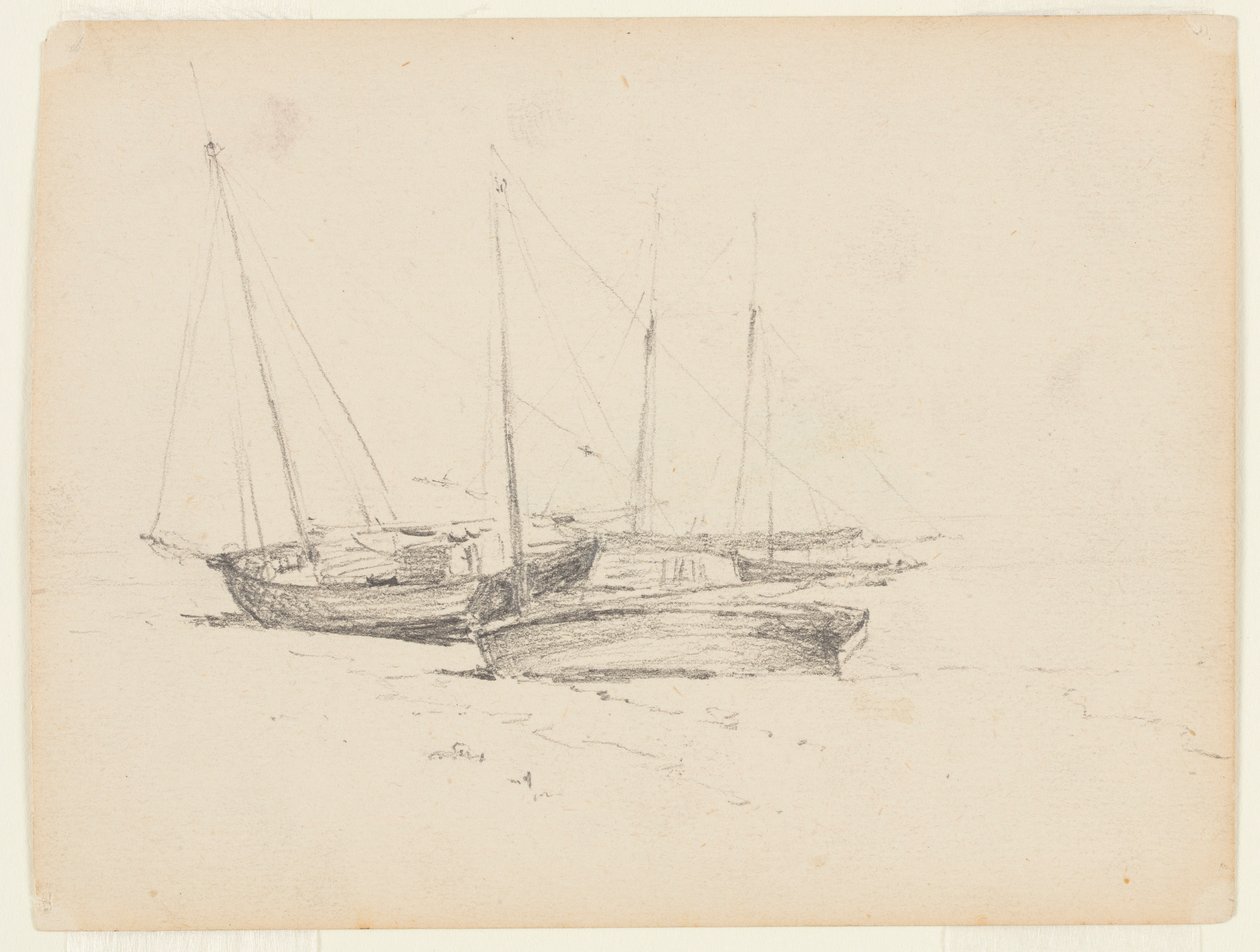Barcos de pesca en la orilla de Walter Clark