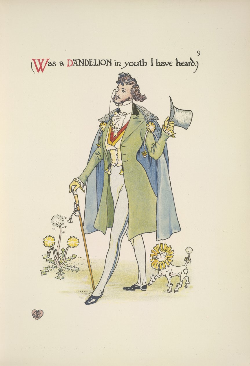 Diente de león. Un joven bien vestido de Walter Crane