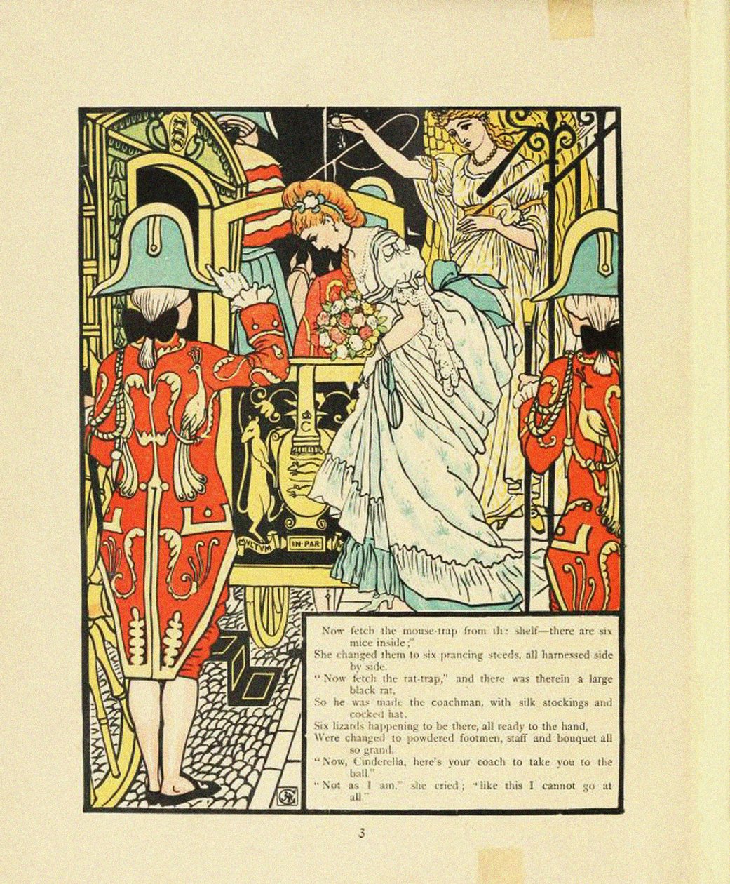 Ilustración para el cuento de hadas Cenicienta de Walter Crane