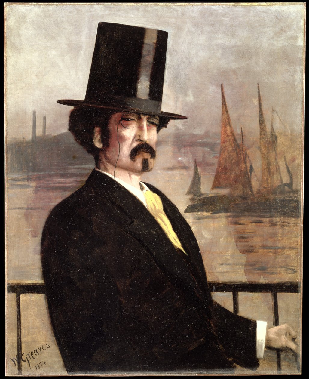 Retrato de Whistler en el Támesis de Walter Greaves