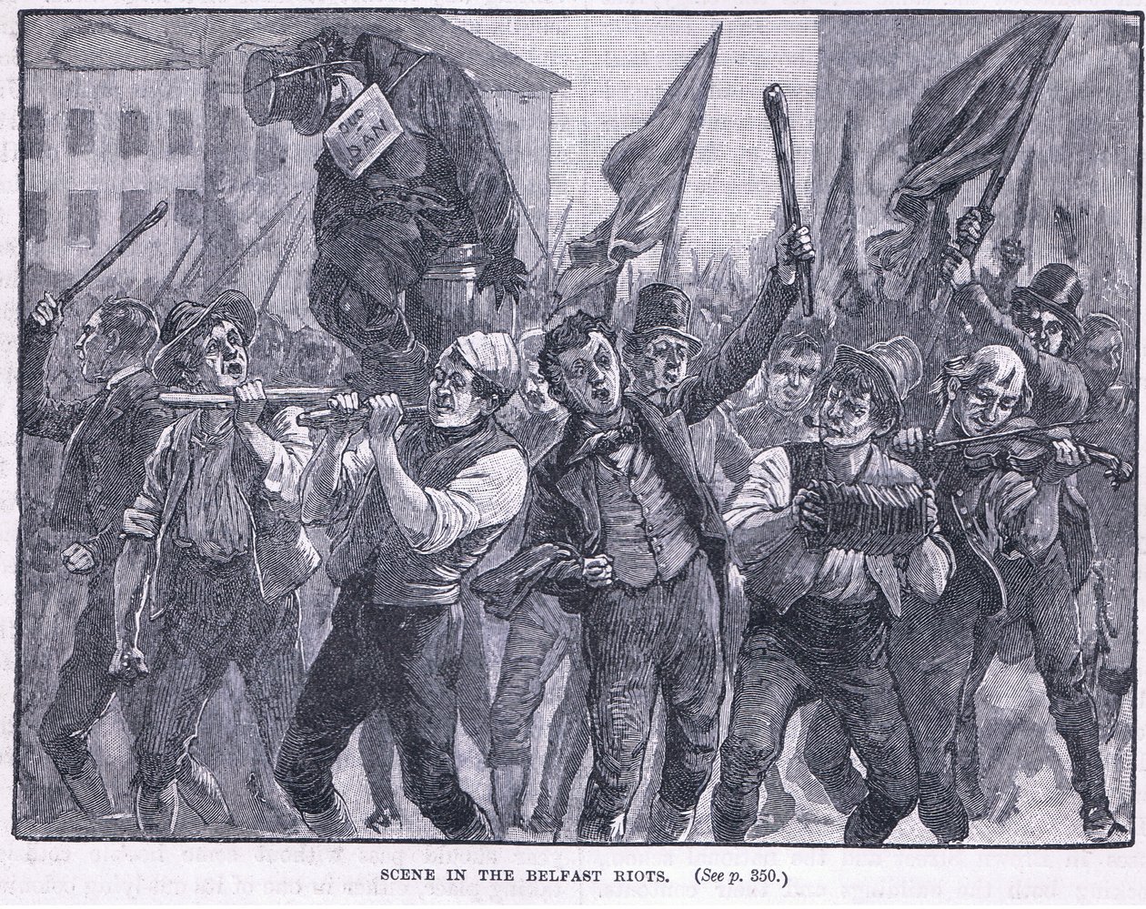 Escena en los disturbios de Belfast 1864 AD de Walter Paget