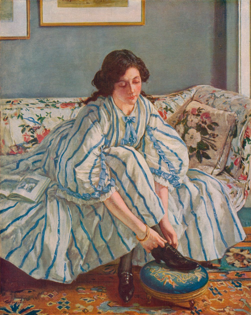 Atando su Zapato, c1900 de Walter Russell