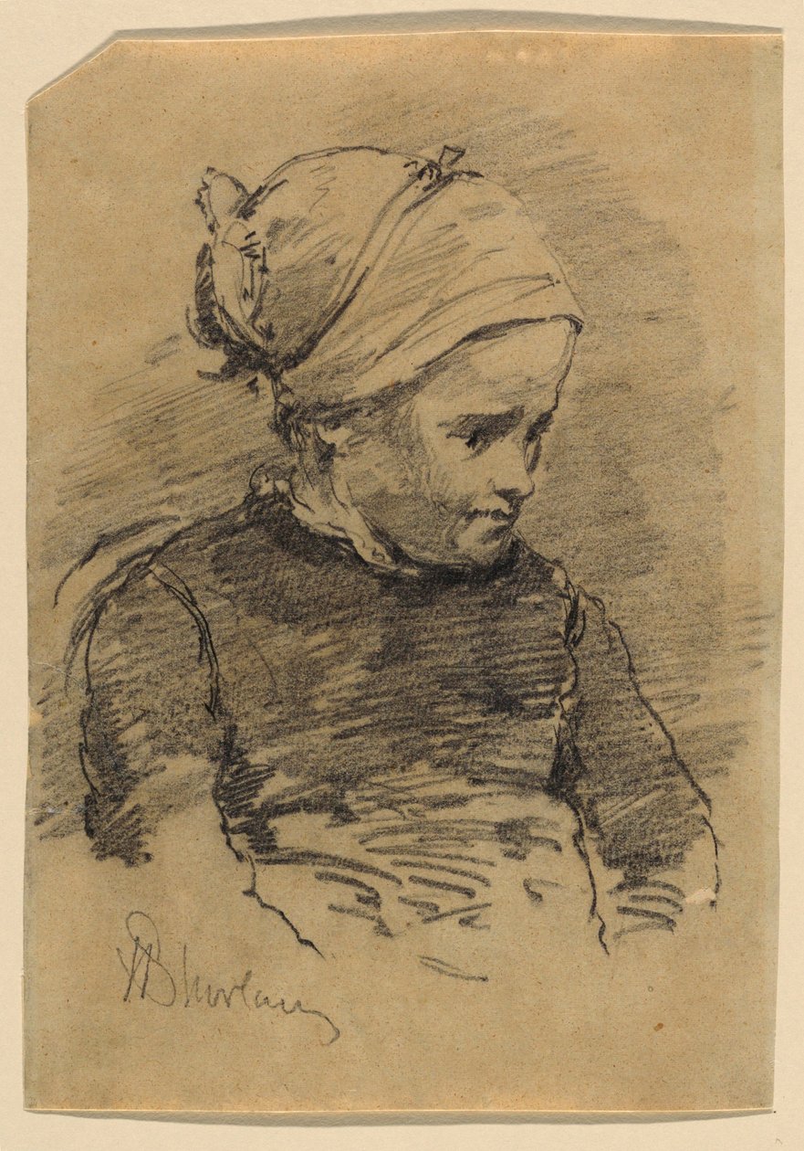 Retrato de una niña campesina de Walter Shirlaw