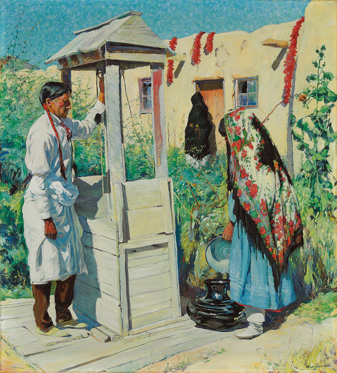 Escena de pozo Pueblo de Walter Ufer