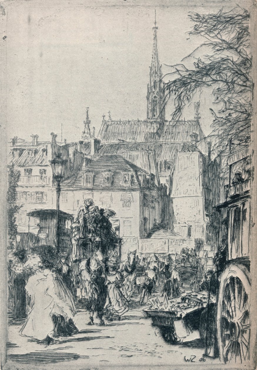 Plaza St. Michel, París, c1913 de Walter Zeising