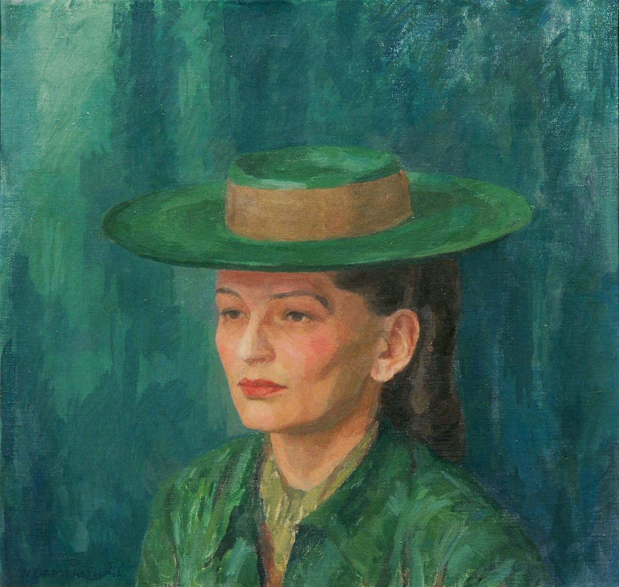 Grete Gamerith mit grünem Hut de Walther Gamerith