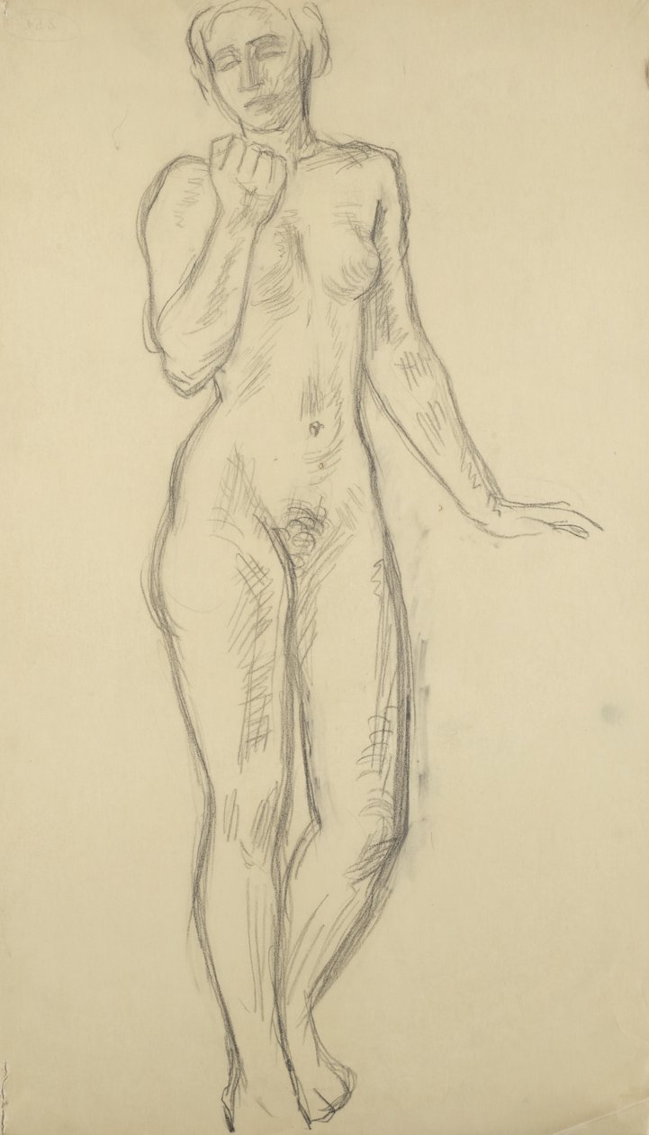 Desnudo femenino de pie de Walther Gamerith