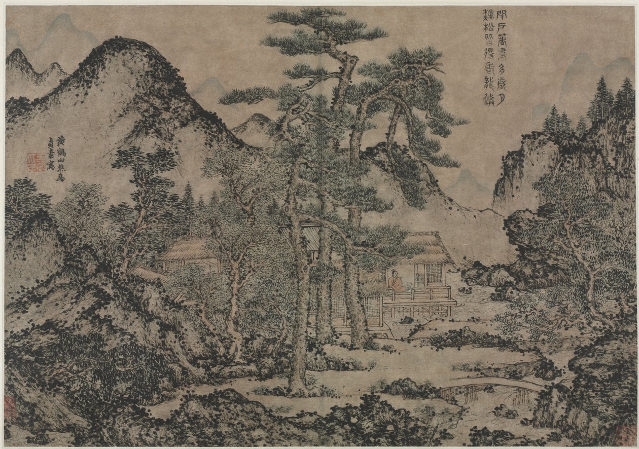 Escribiendo libros bajo los pinos, 1279-1368 de Wang Meng