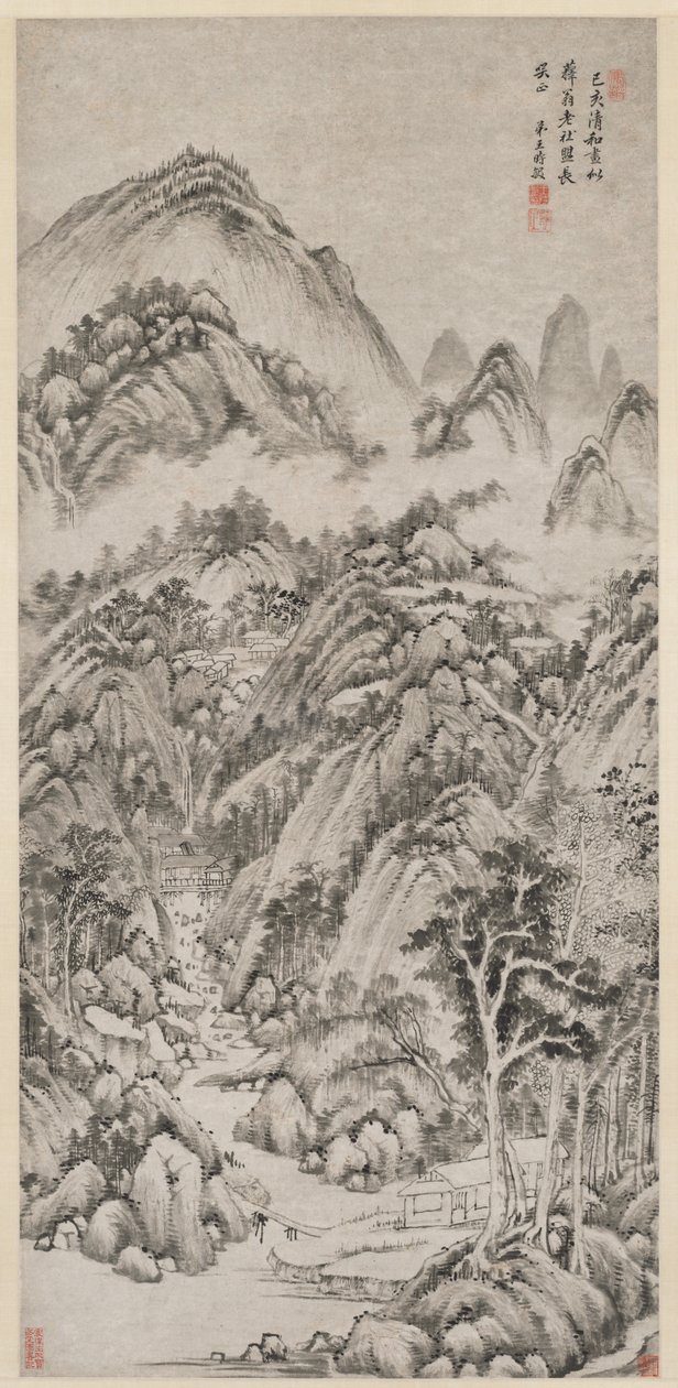 Mountain Village Embraced by the Summer de Wang Shimin