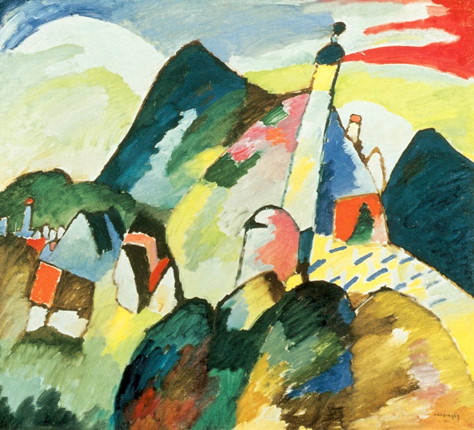 Vista de Murnau con iglesia de Wassily Kandinsky