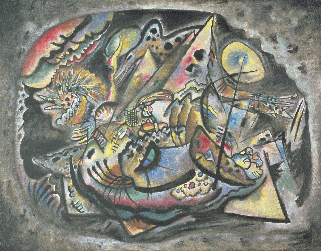 Composición: El óvalo gris, 1917 de Wassily Kandinsky