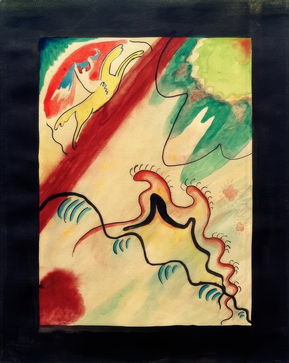 Diseño para la portada del almanaque Der Blaue Reiter de Wassily Kandinsky