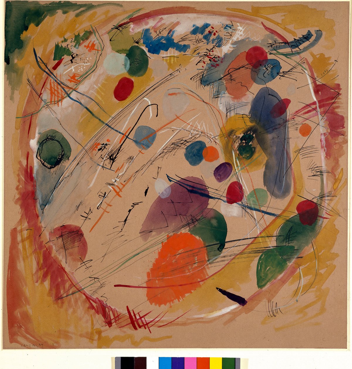 Expresionismo: "En el círculo" Acuarela de Vassily Kandinsky de Wassily Kandinsky