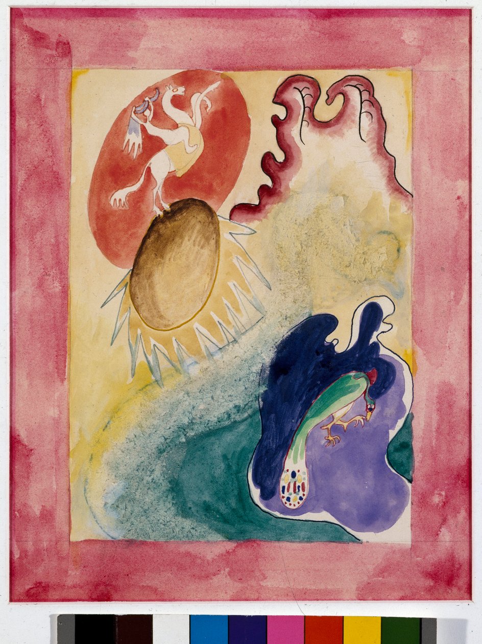 Expresionismo: proyecto de portada para el almanaque de "El Jinete Azul" de Wassily Kandinsky