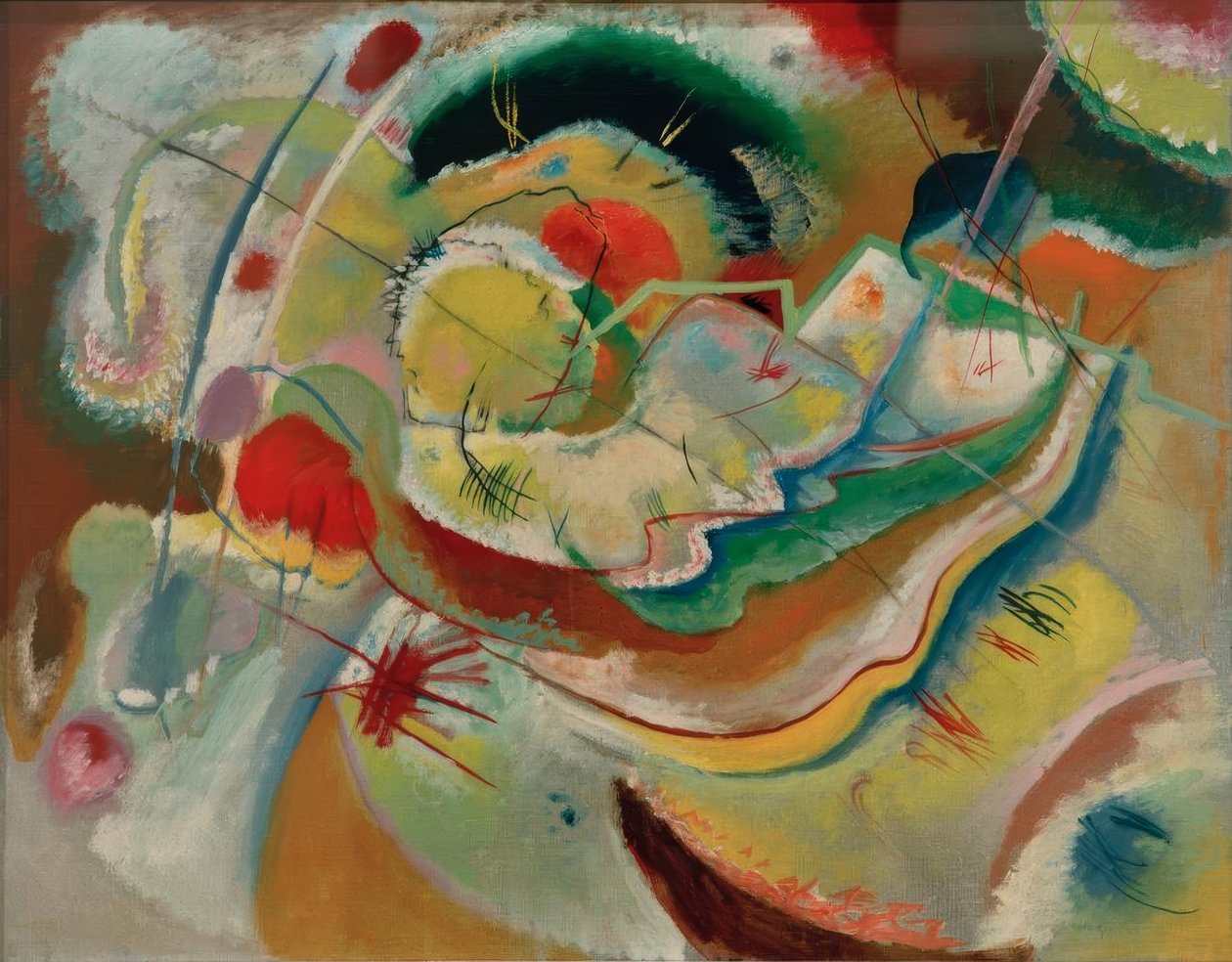 Pequeña imagen con amarillo de Wassily Kandinsky