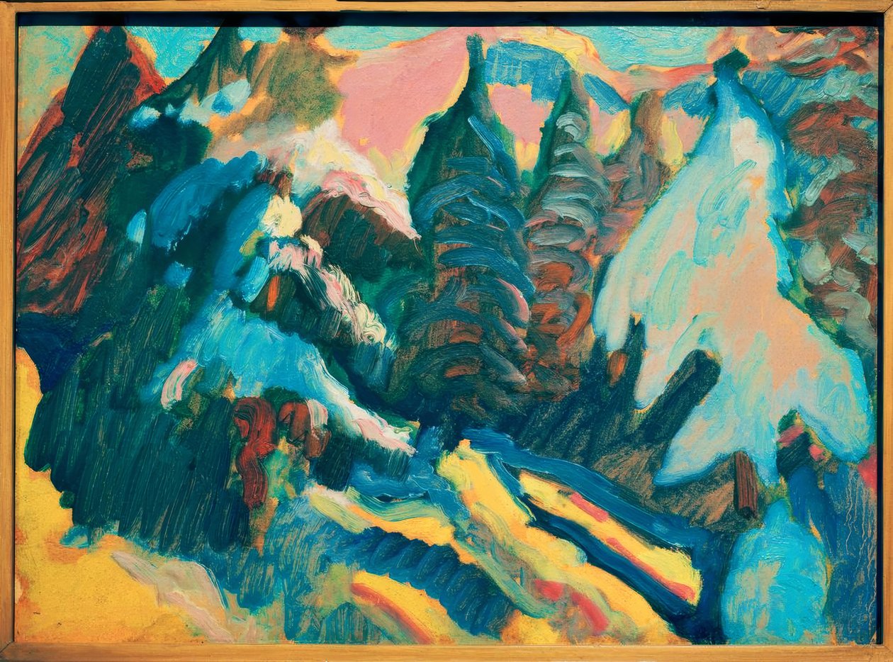 Kochel – Árboles nevados de Wassily Kandinsky