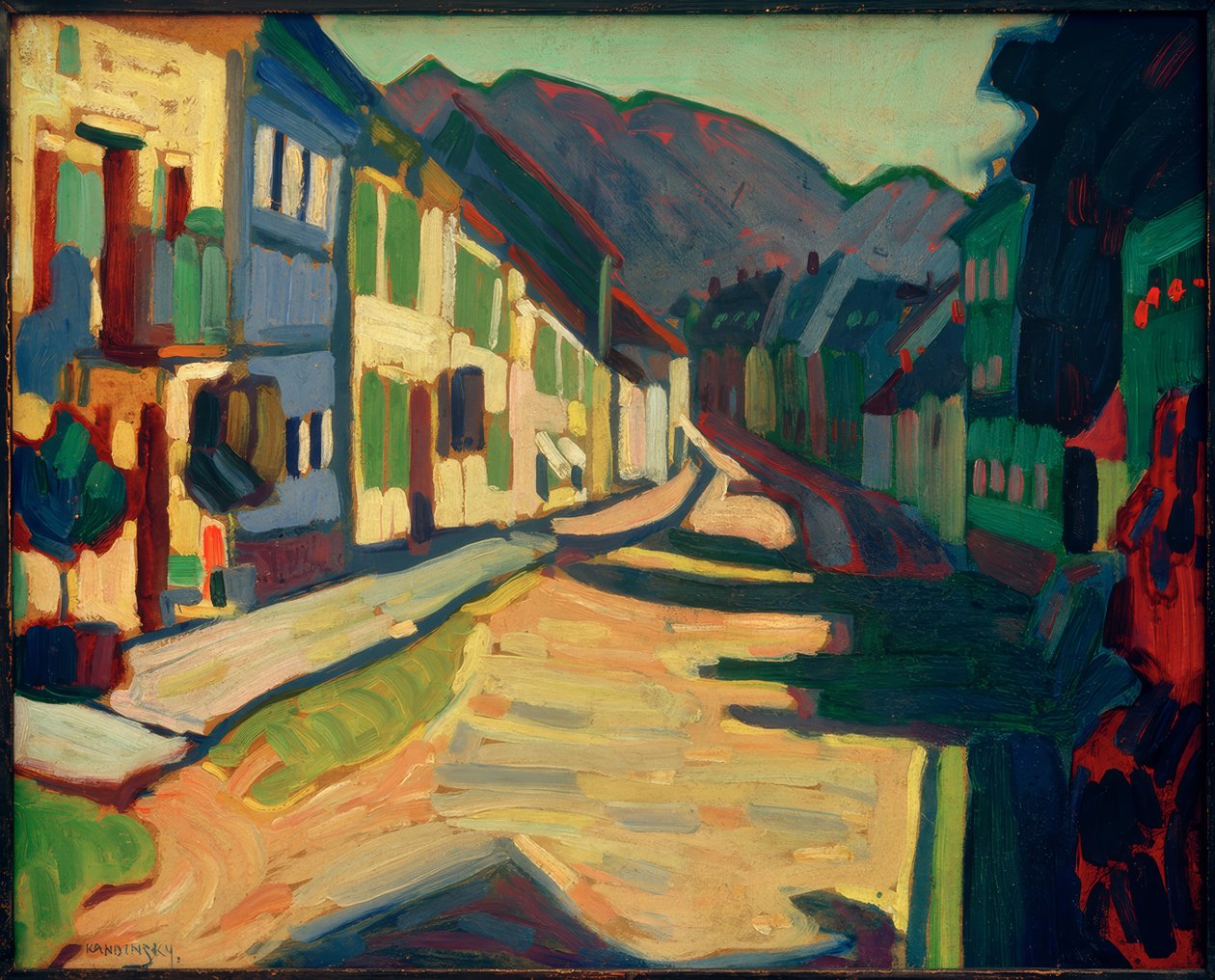 Murnau – Obermarkt con montañas de Wassily Kandinsky