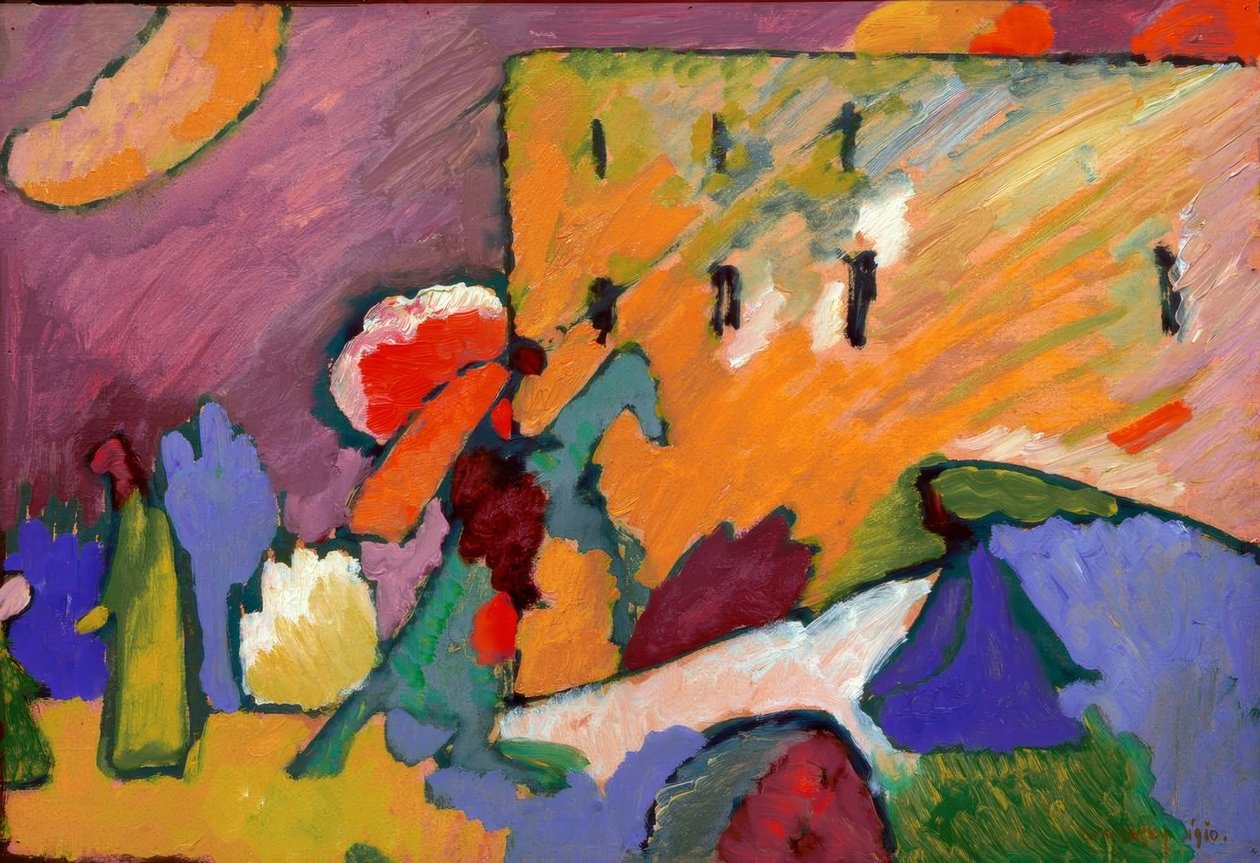 Estudio para Improvisación 3 (Jinetes sobre el puente) de Wassily Kandinsky