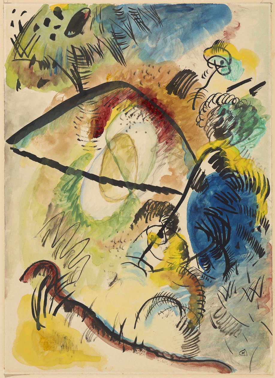 Acuarela IX (Con trazos negros) de Wassily Kandinsky