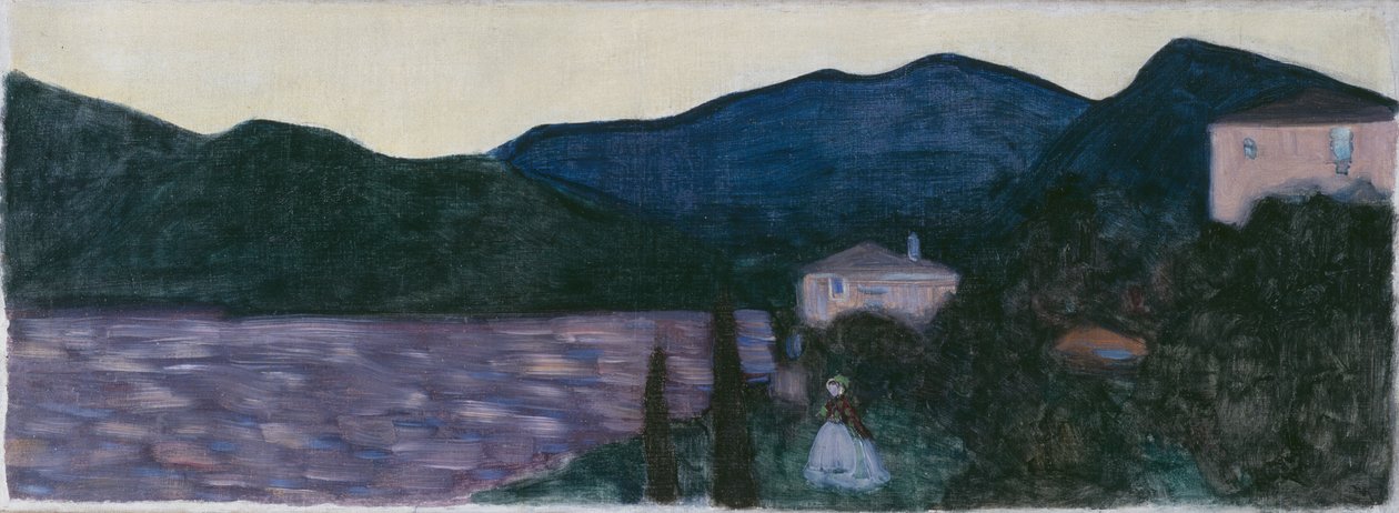 Paisaje montañoso con un lago. de Wassily Kandinsky