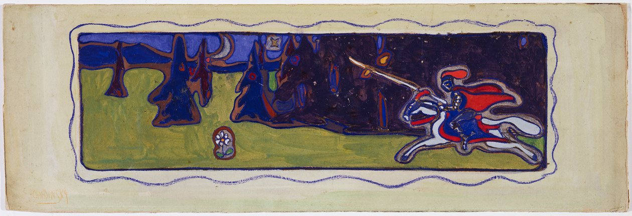 Crepúsculo, verso: boceto de una pareja de Wassily Kandinsky