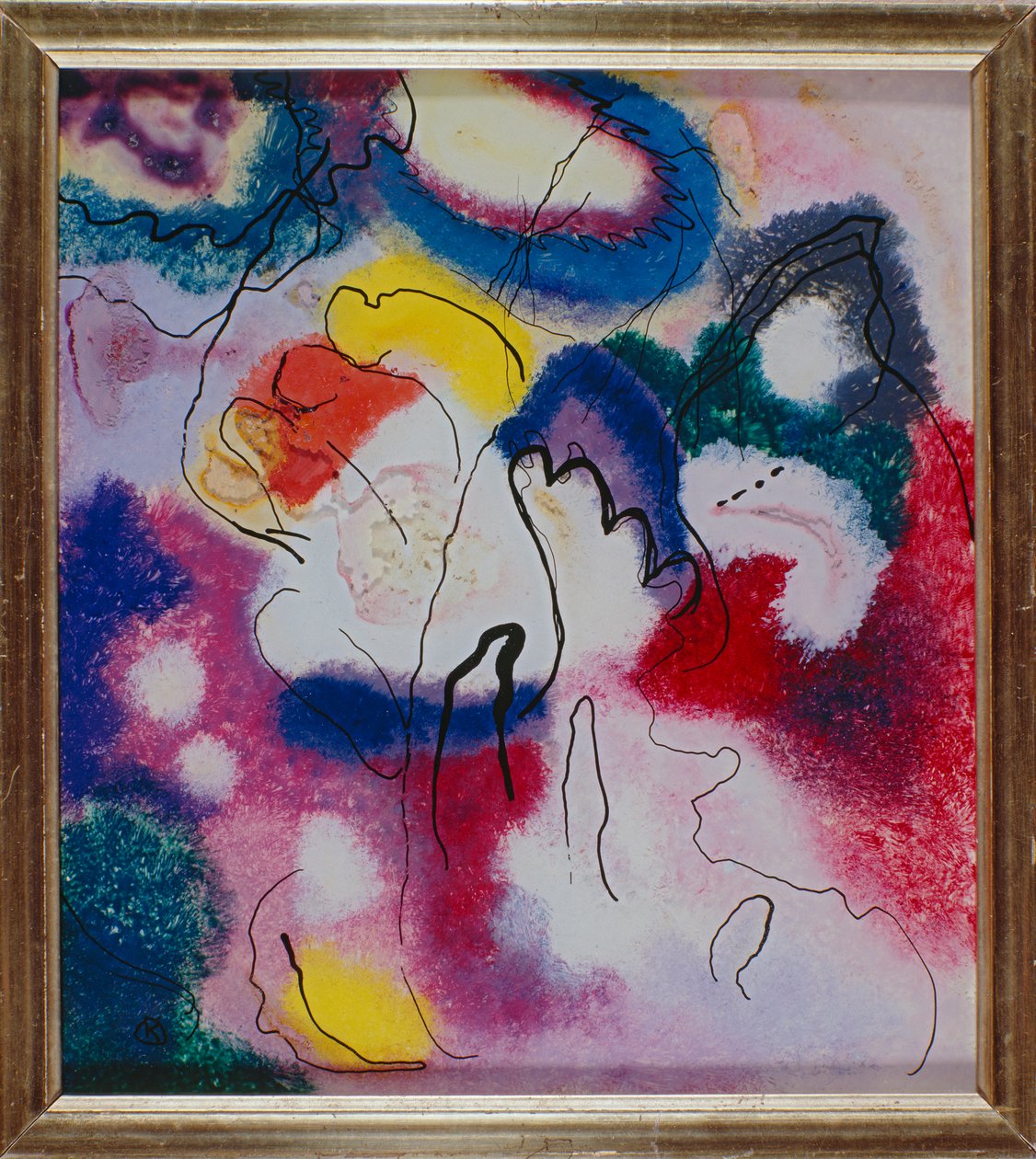 Cuadro de cristal con mancha roja de Wassily Kandinsky