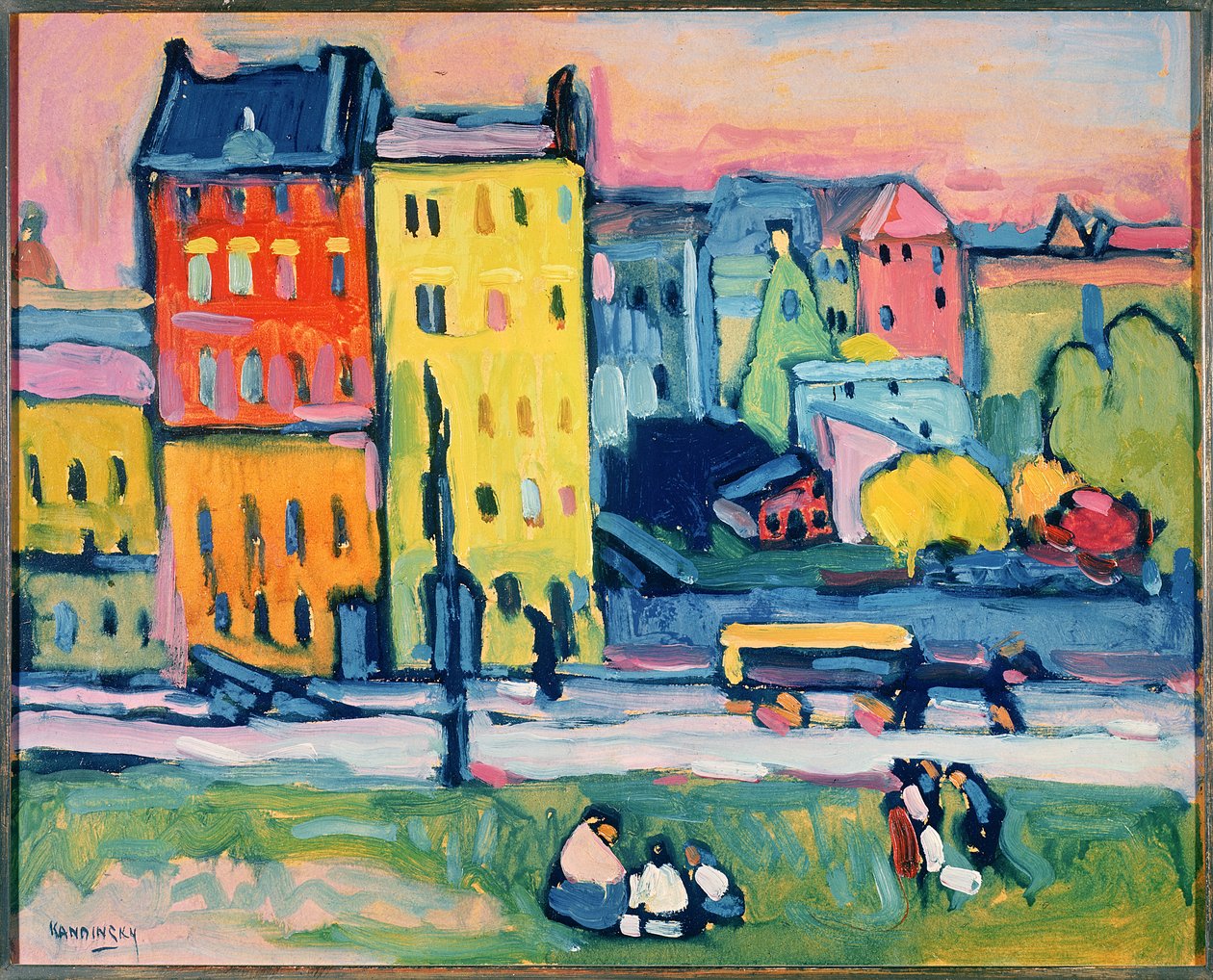 Casas en Múnich, 1908 de Wassily Kandinsky