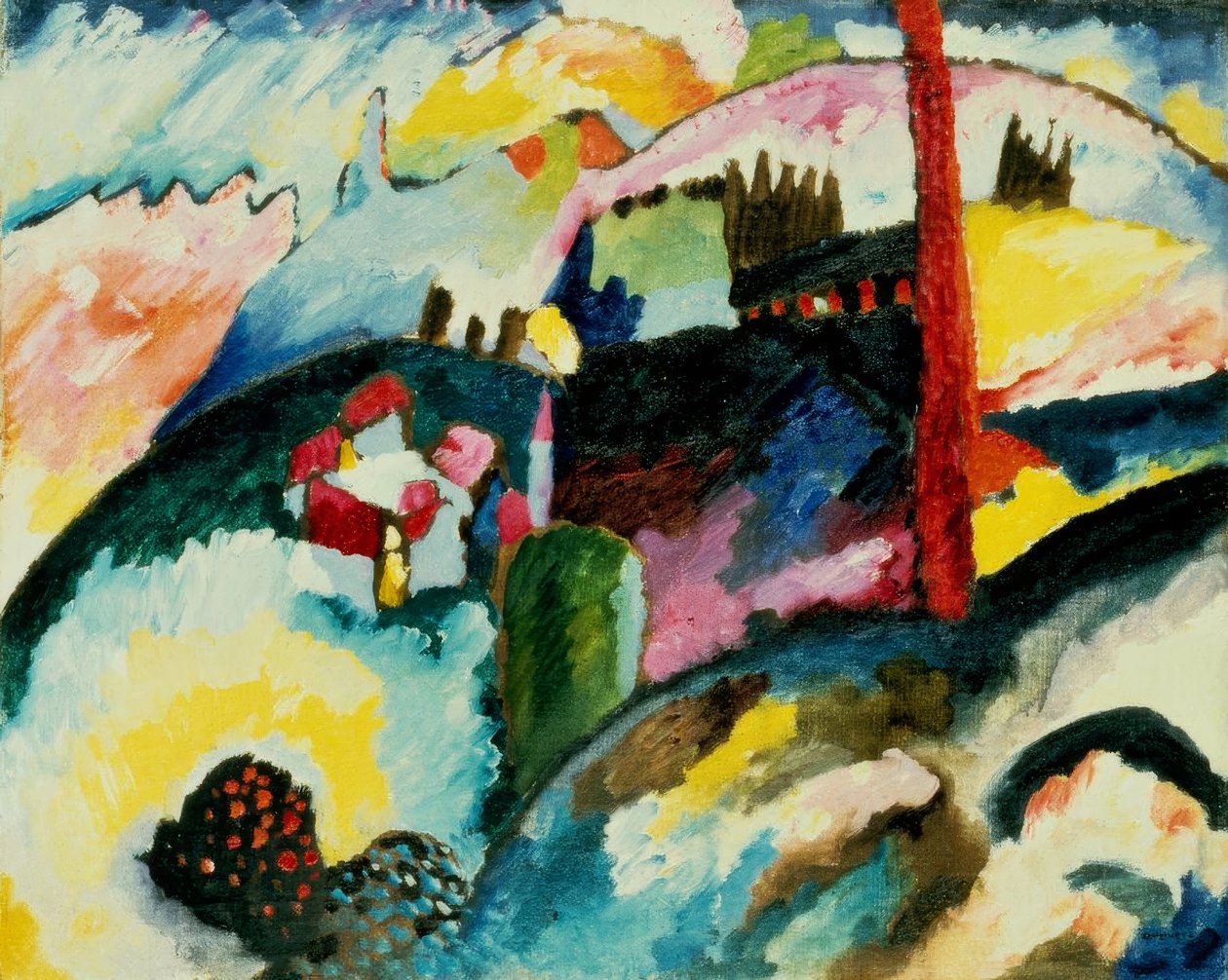 Paisaje con chimenea de fábrica de Wassily Kandinsky
