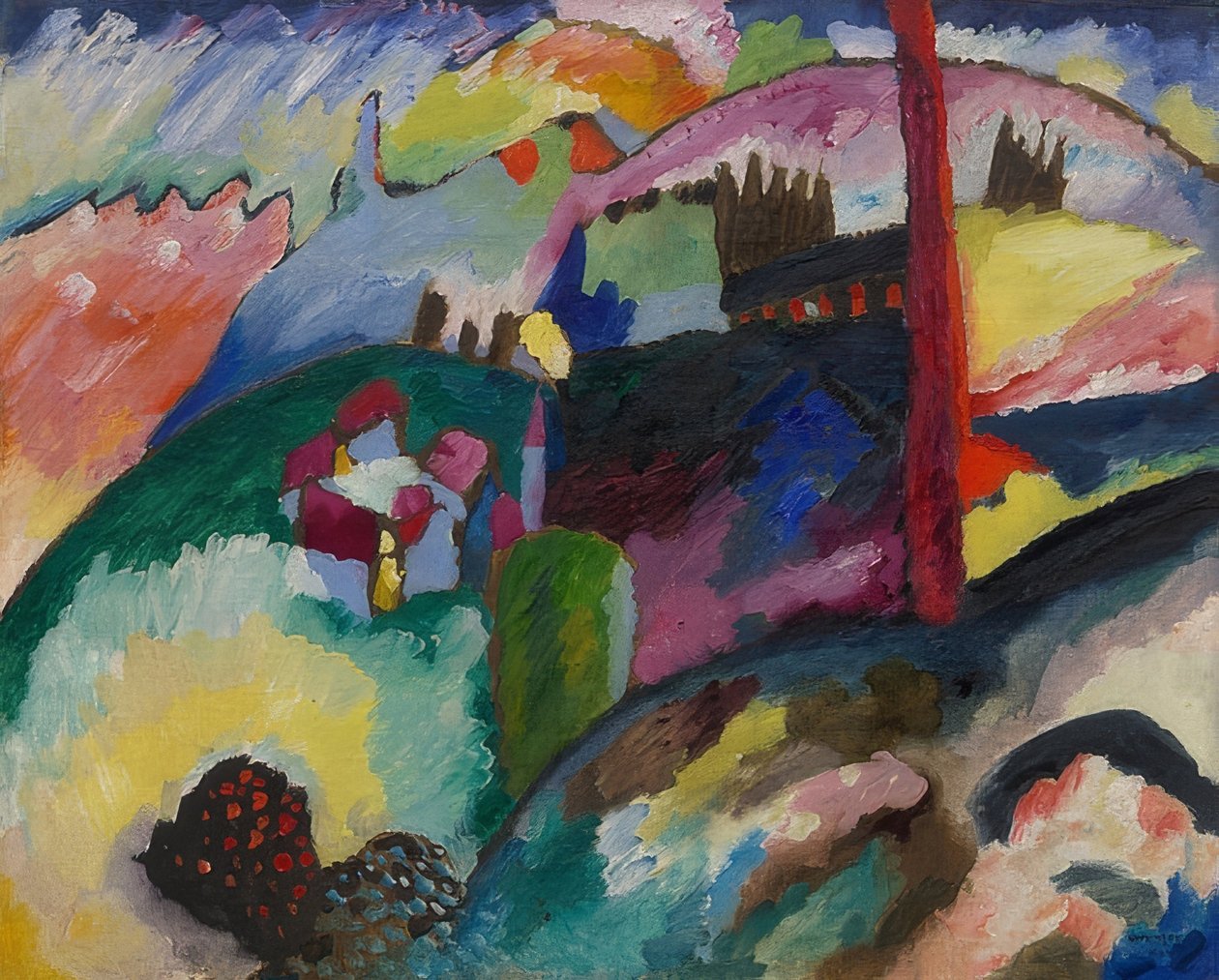 Paisaje con chimenea de fábrica de Wassily Kandinsky