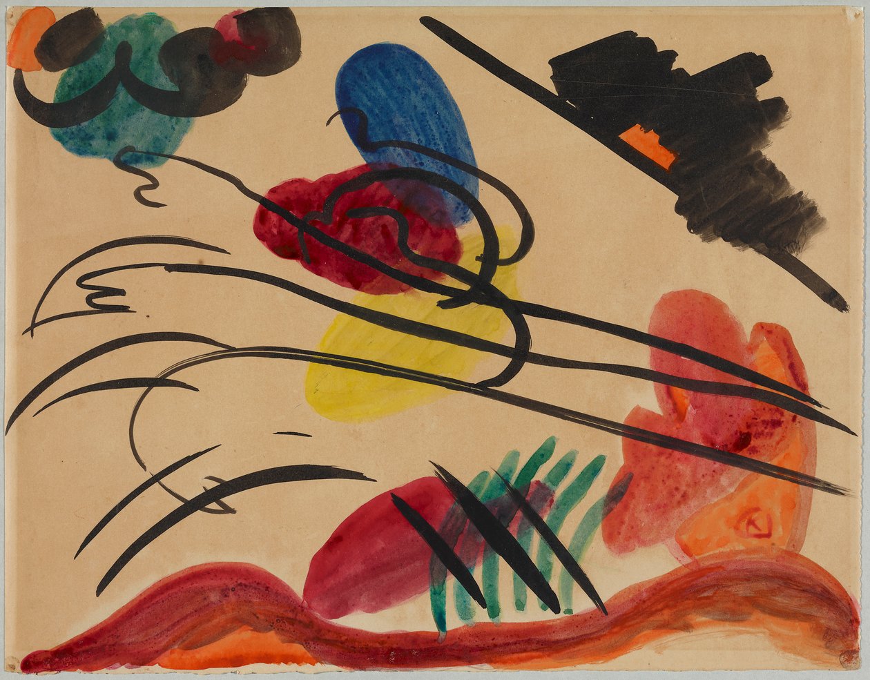 Con tres jinetes de Wassily Kandinsky