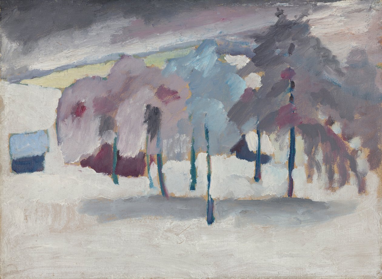Murnau - árboles en la nieve de Wassily Kandinsky