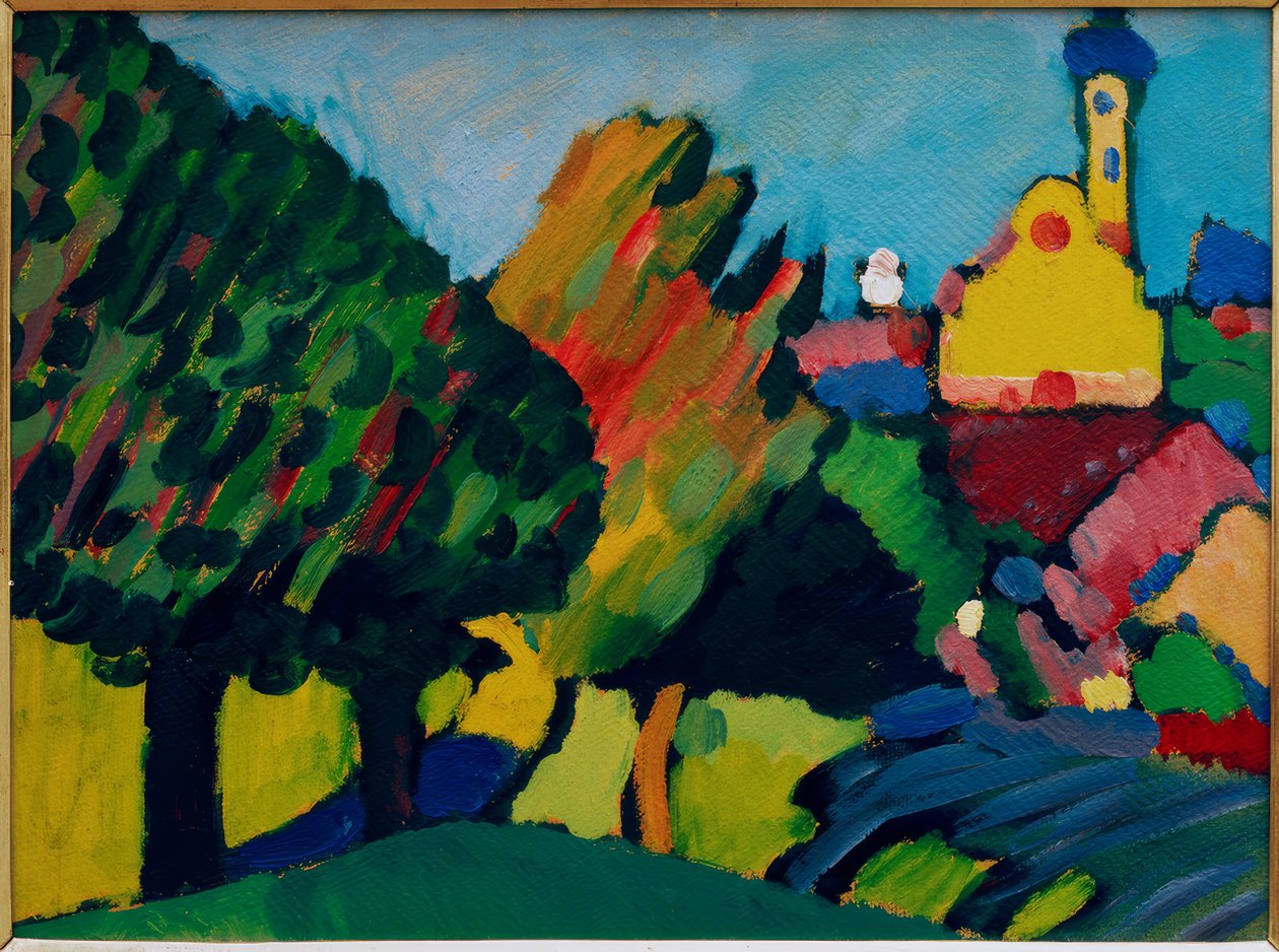 Murnau – Paisaje otoñal con iglesia de Wassily Kandinsky