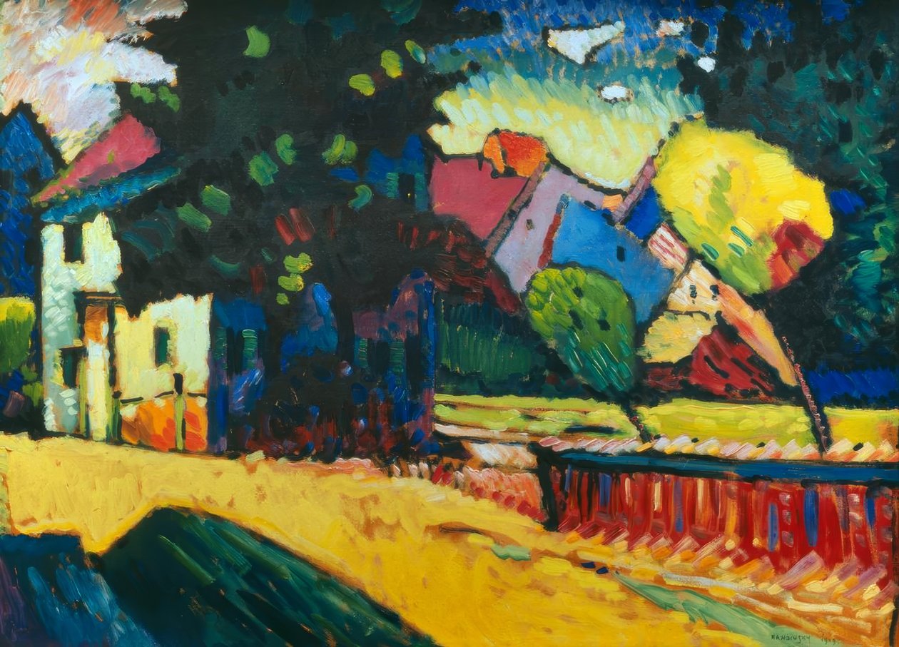 Murnau – Paisaje con casa verde de Wassily Kandinsky