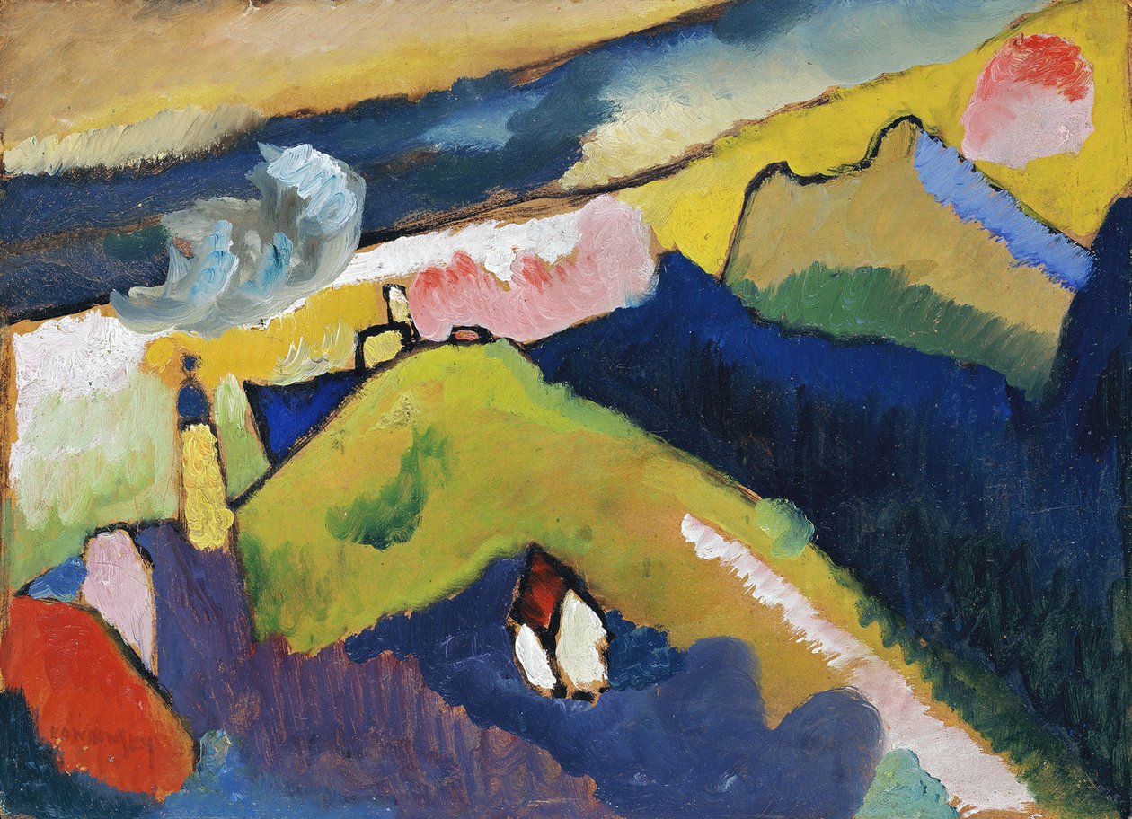 Murnau. Paisaje de Montaña con Iglesia, 1910 de Wassily Kandinsky