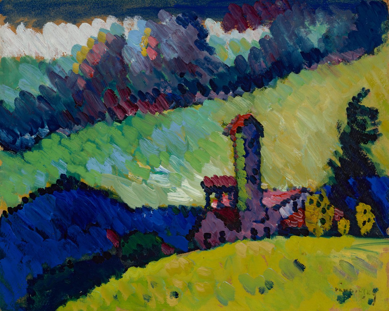 Murnau - Estudio para "Paisaje con torre" de Wassily Kandinsky