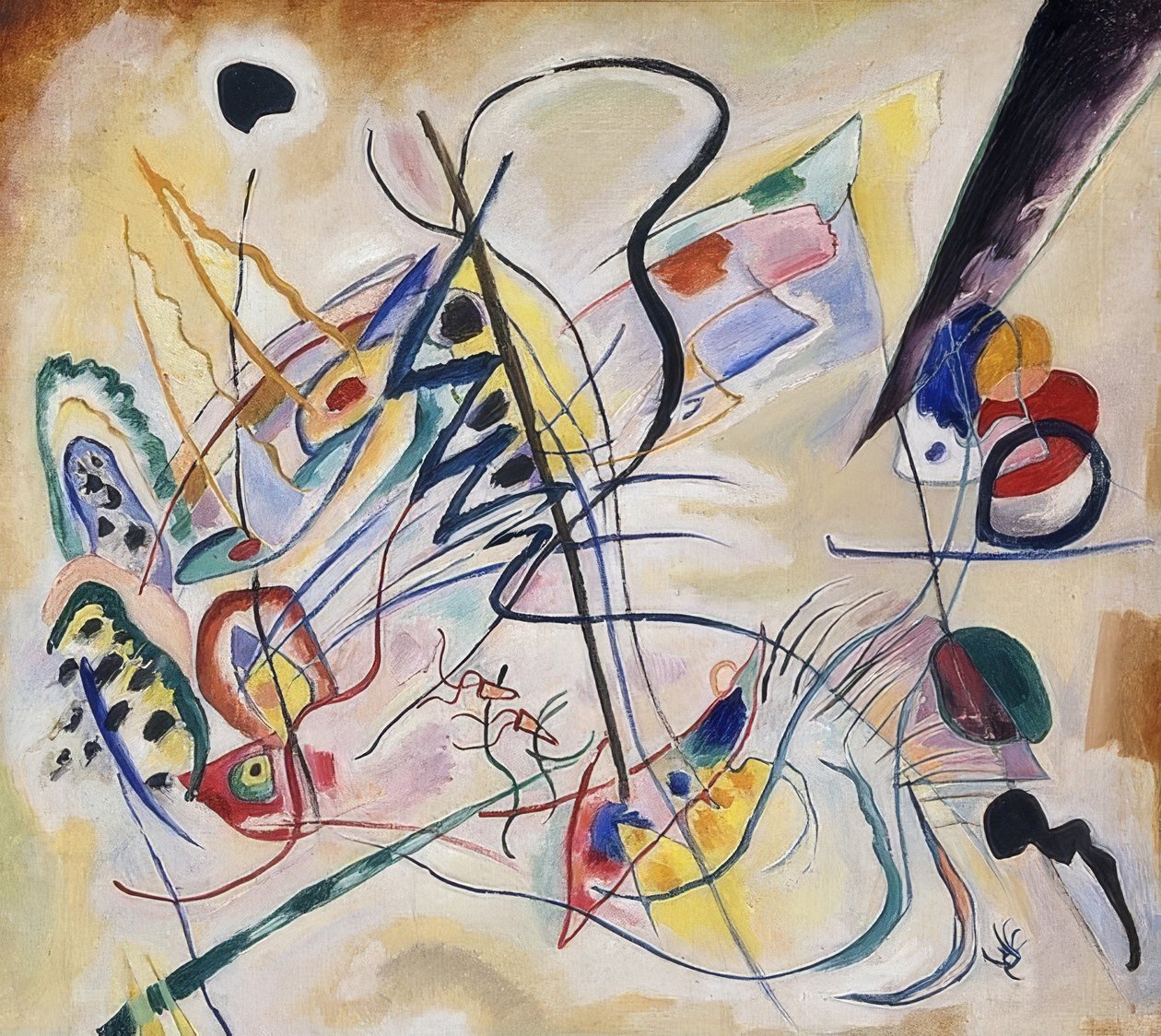 Obertura musical, Cuña violeta. 1919 de Wassily Kandinsky