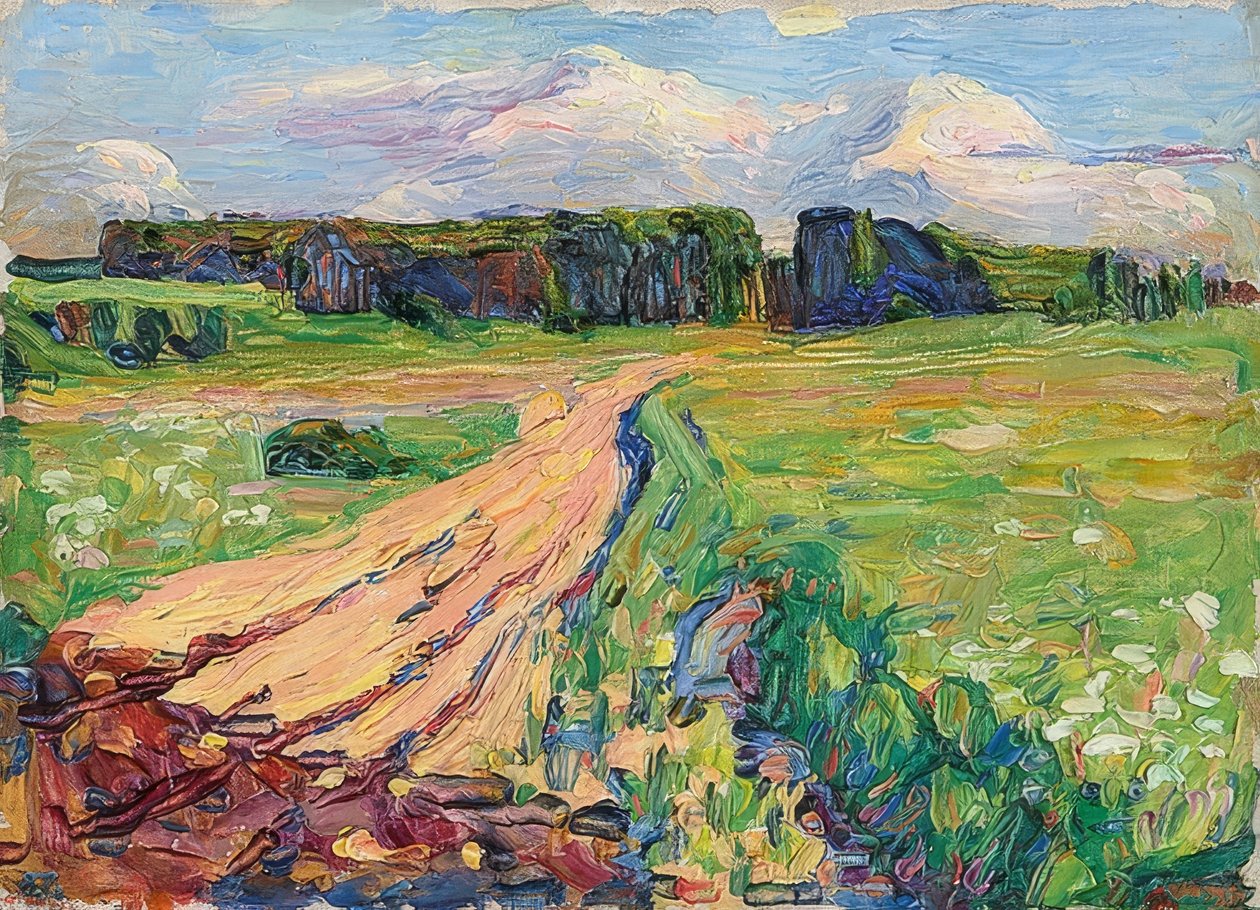 Planegg I. Paisaje cerca de Múnich. Um 1901 de Wassily Kandinsky