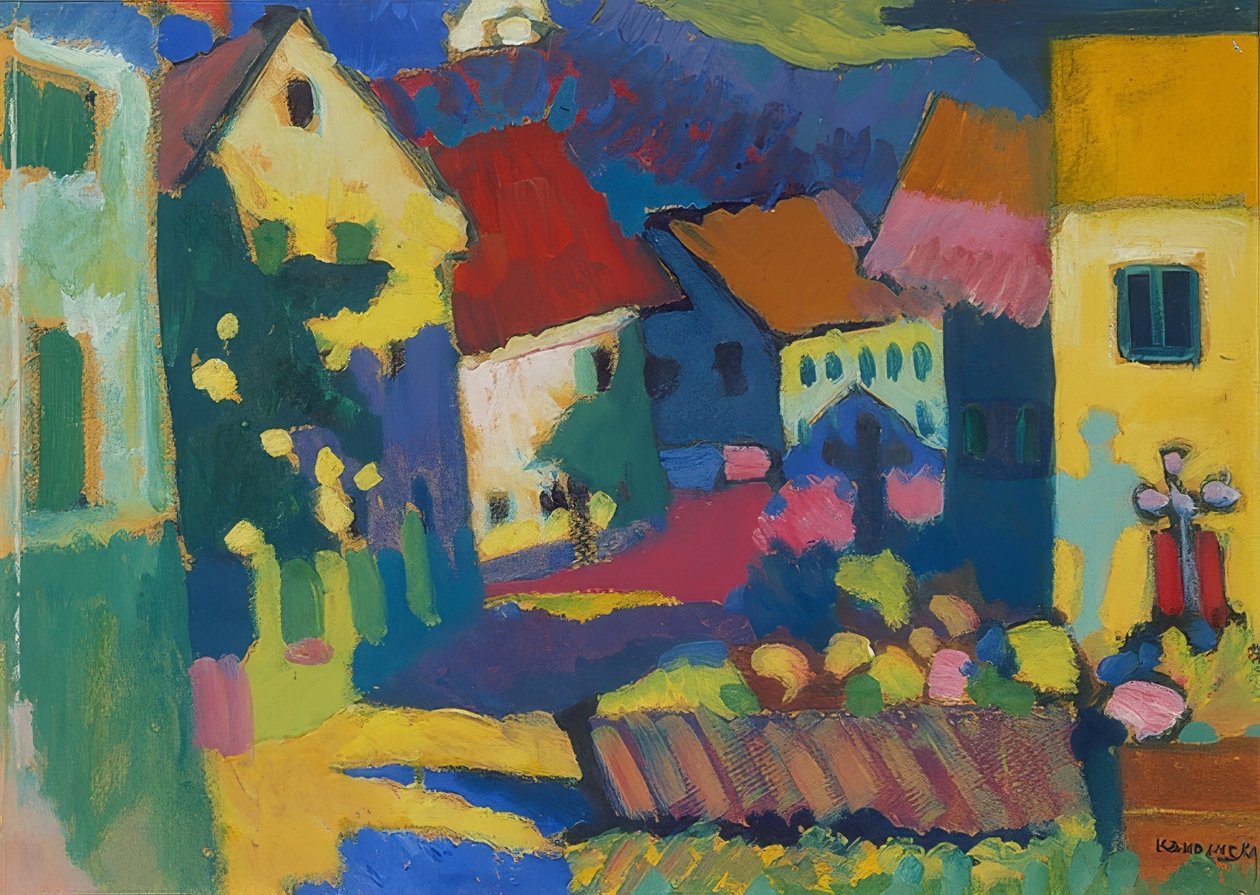 Calle en Murnau. Alrededor de 1909-14 de Wassily Kandinsky