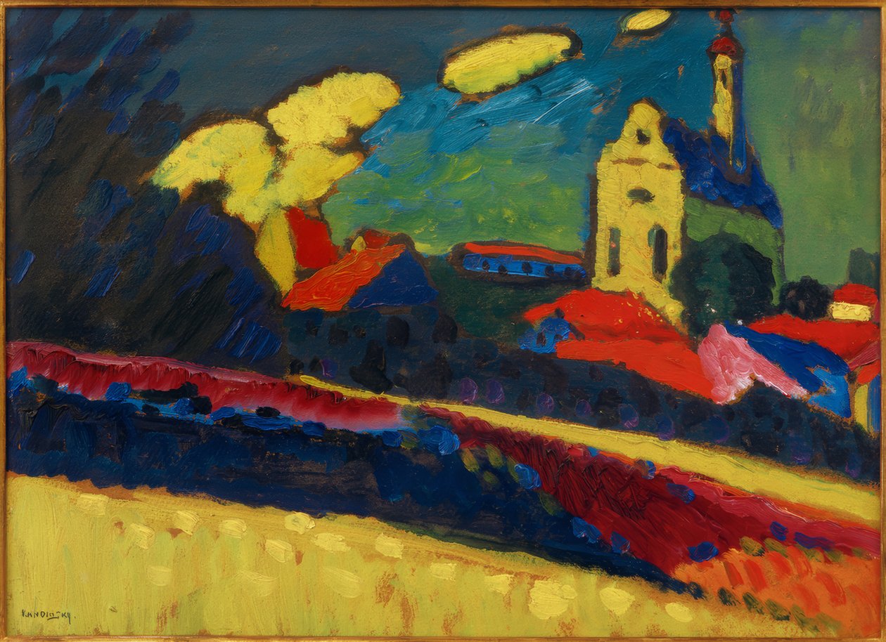 Estudio para Murnau – Paisaje con iglesia I de Wassily Kandinsky