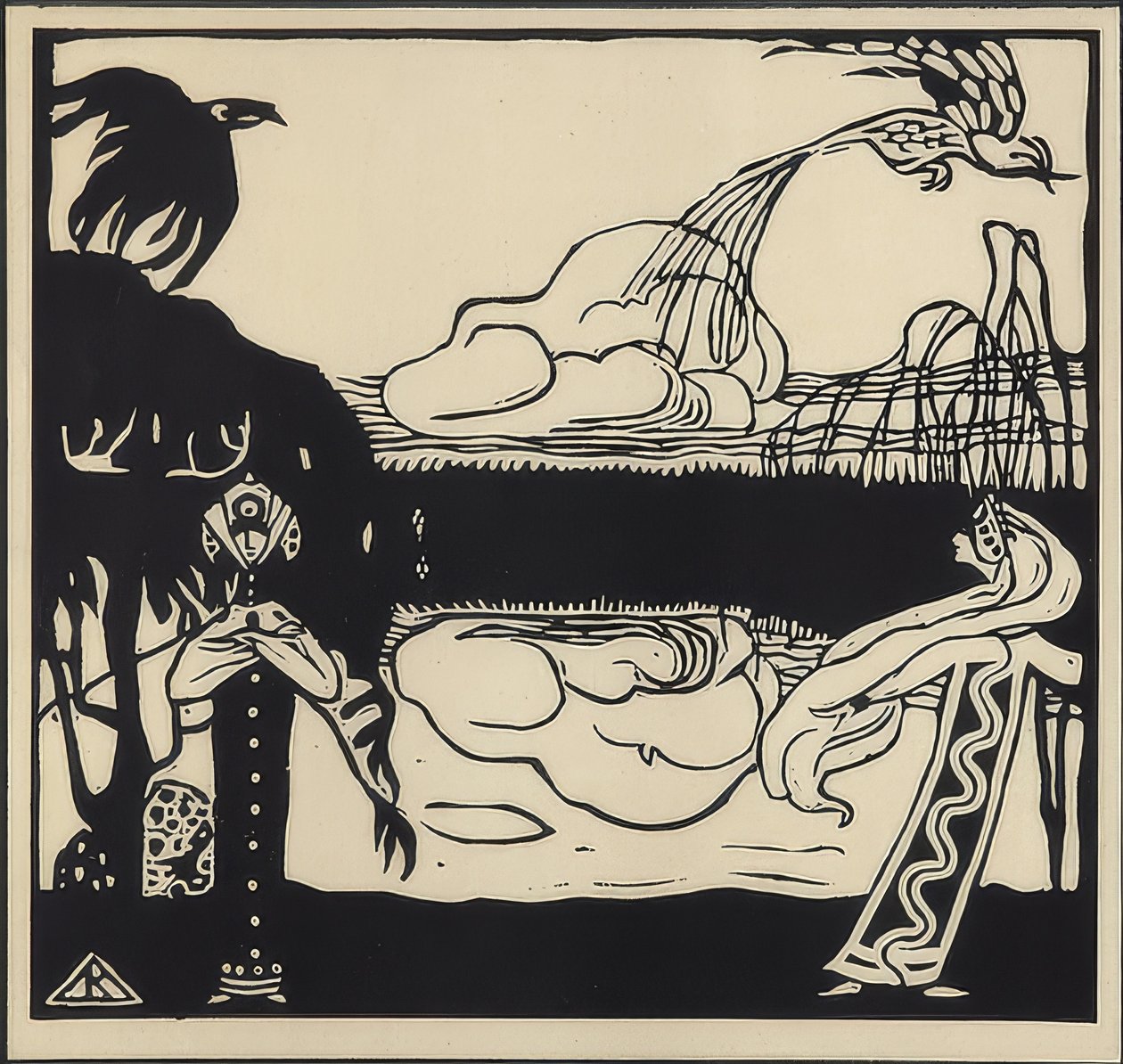 Dos pájaros. 1907 de Wassily Kandinsky