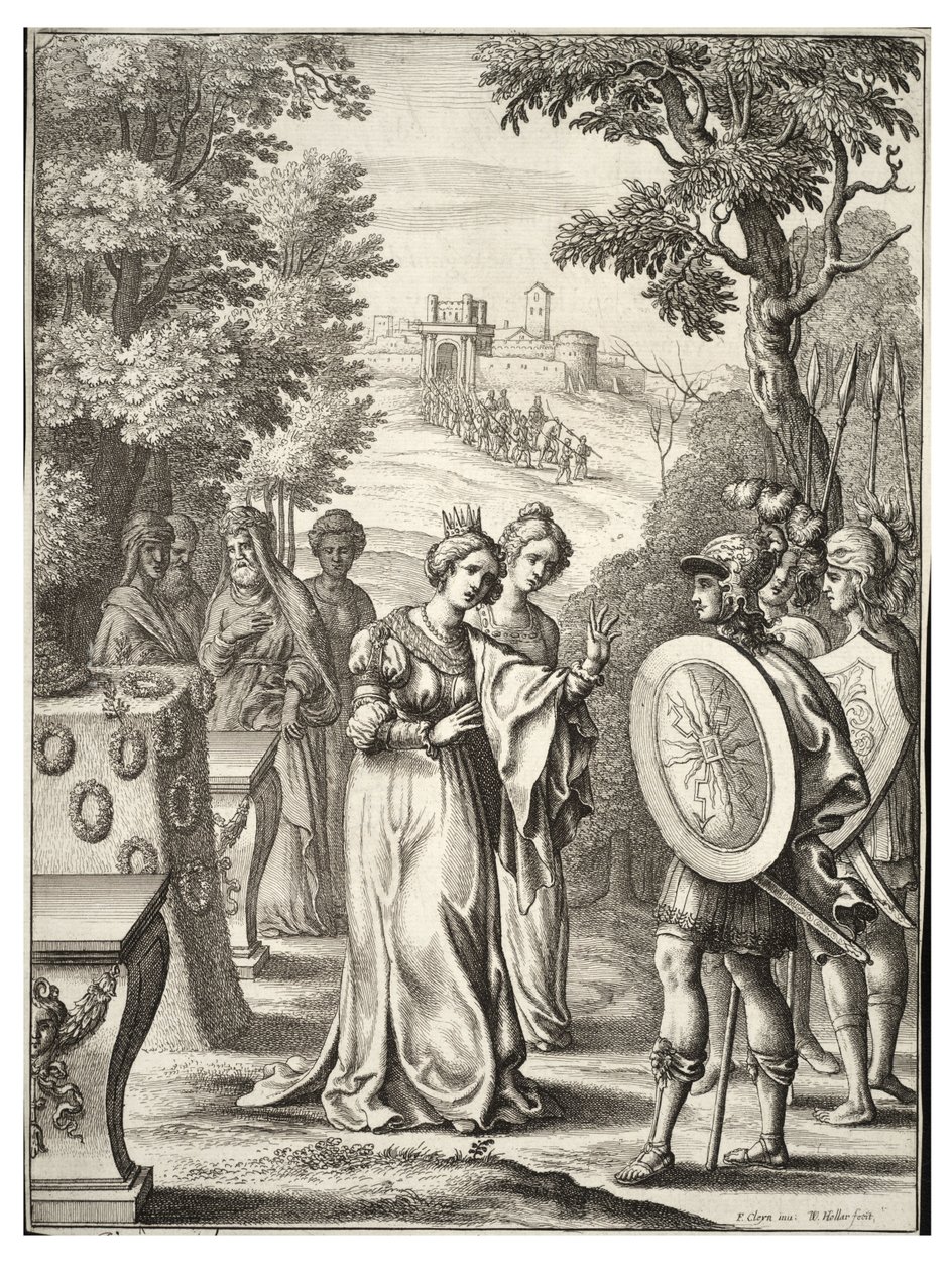 Eneas se encuentra con Andrómaca de Wenceslaus Hollar